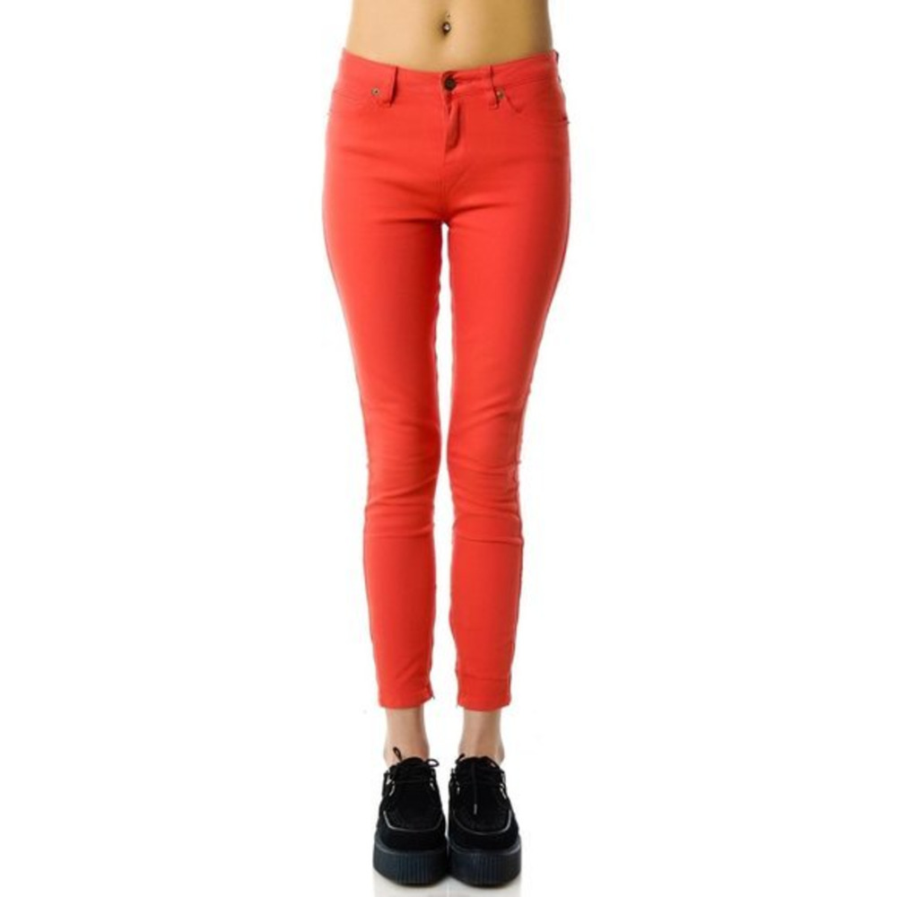 Ksubi Spray On Pop‎ Y2K Orange Skinny Jeans Ankle Zipper NWT 27